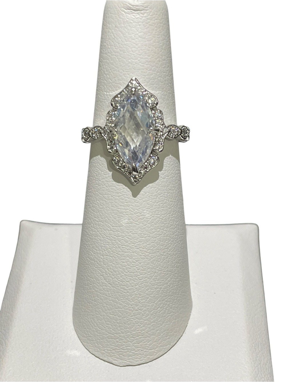 Bomb Party Ring RG61076 “Regal Calling” Rhodium/Diamond Cubic Zirconia, Size 6